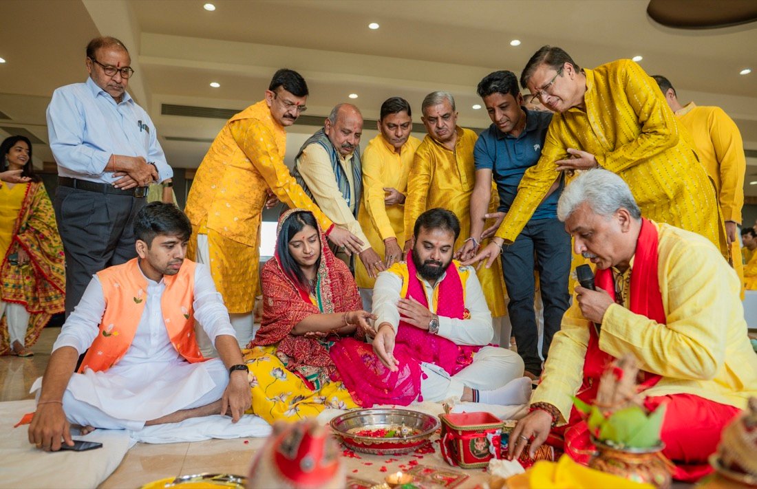Achaman and Saumya — the haldi ceremony