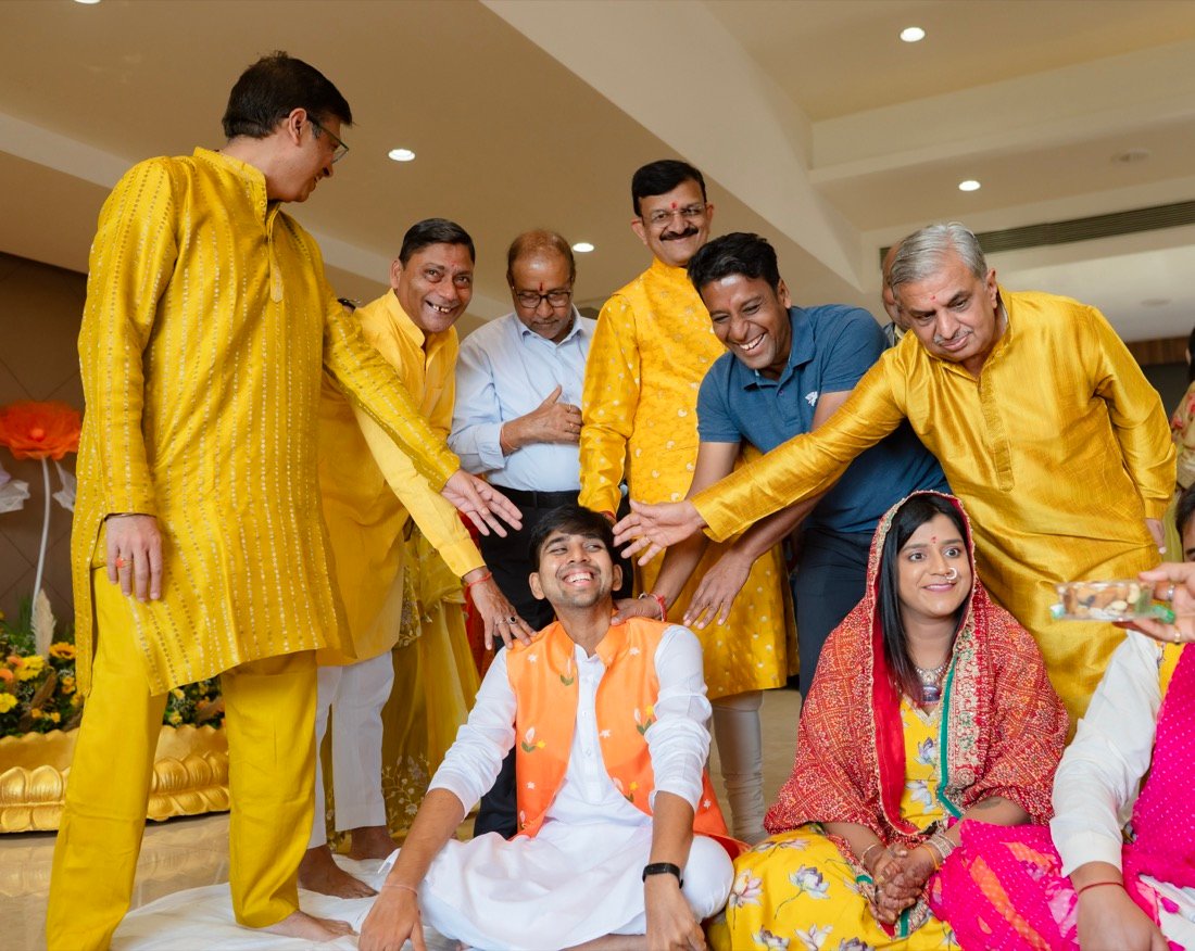 Achaman and Saumya — the haldi ceremony