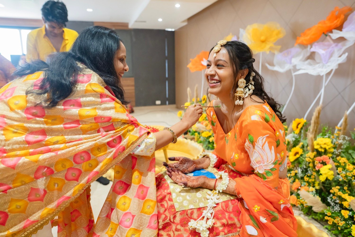 Achaman and Saumya — the haldi ceremony