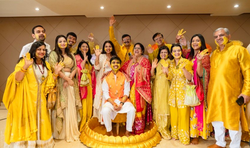 Achaman and Saumya — the haldi ceremony