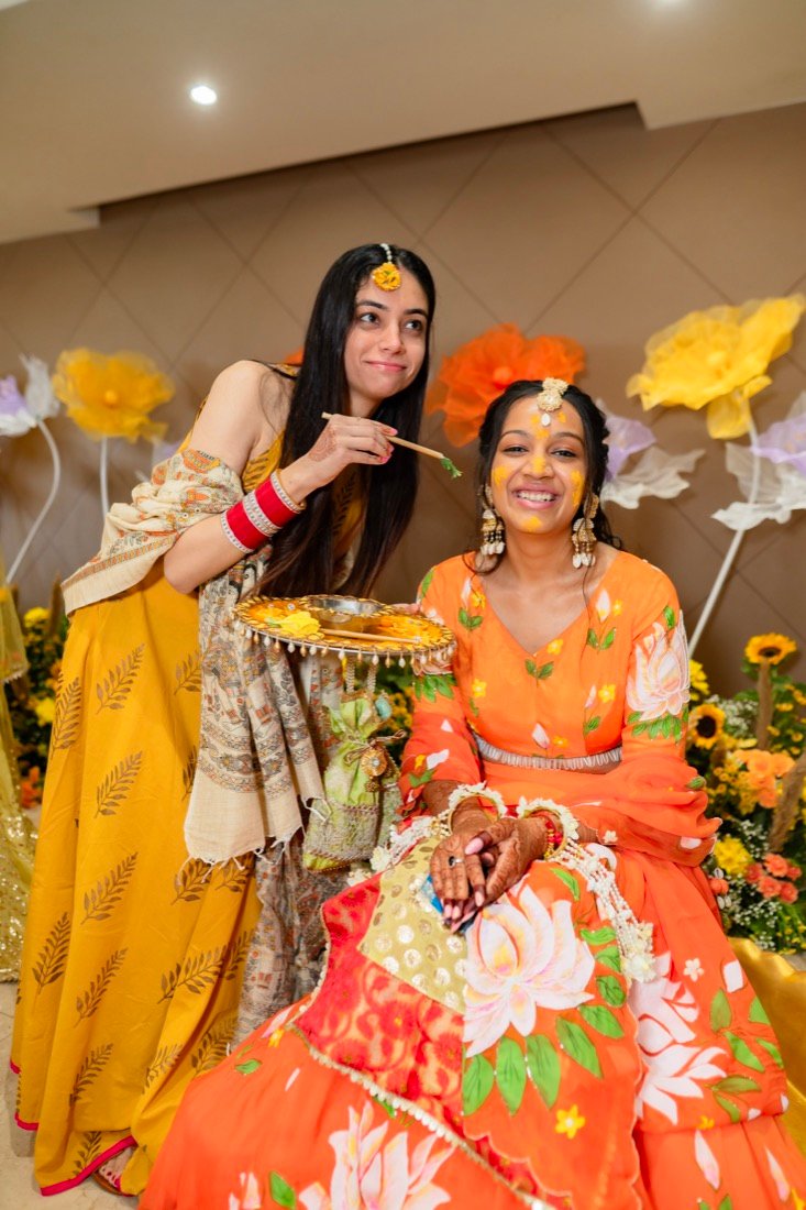 Achaman and Saumya — the haldi ceremony