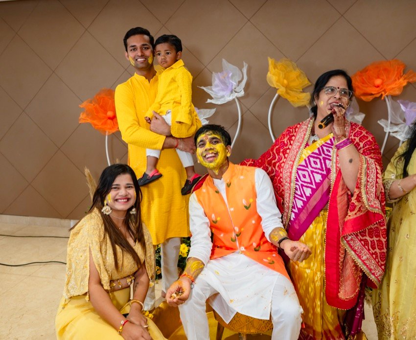 Achaman and Saumya — the haldi ceremony