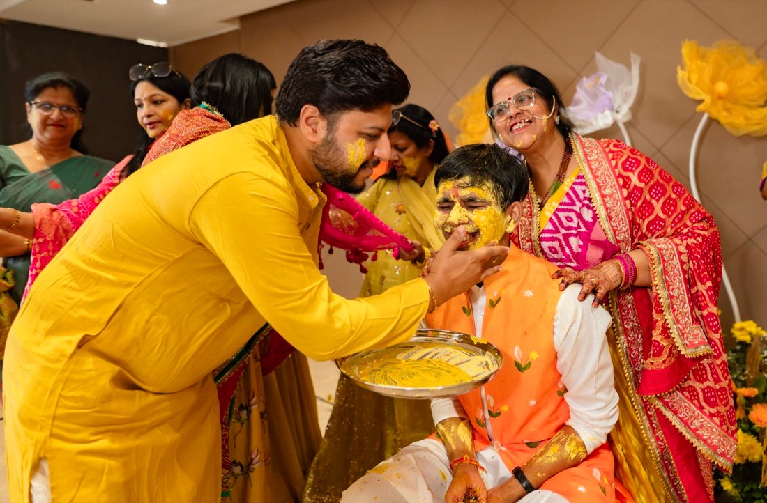Achaman and Saumya — the haldi ceremony
