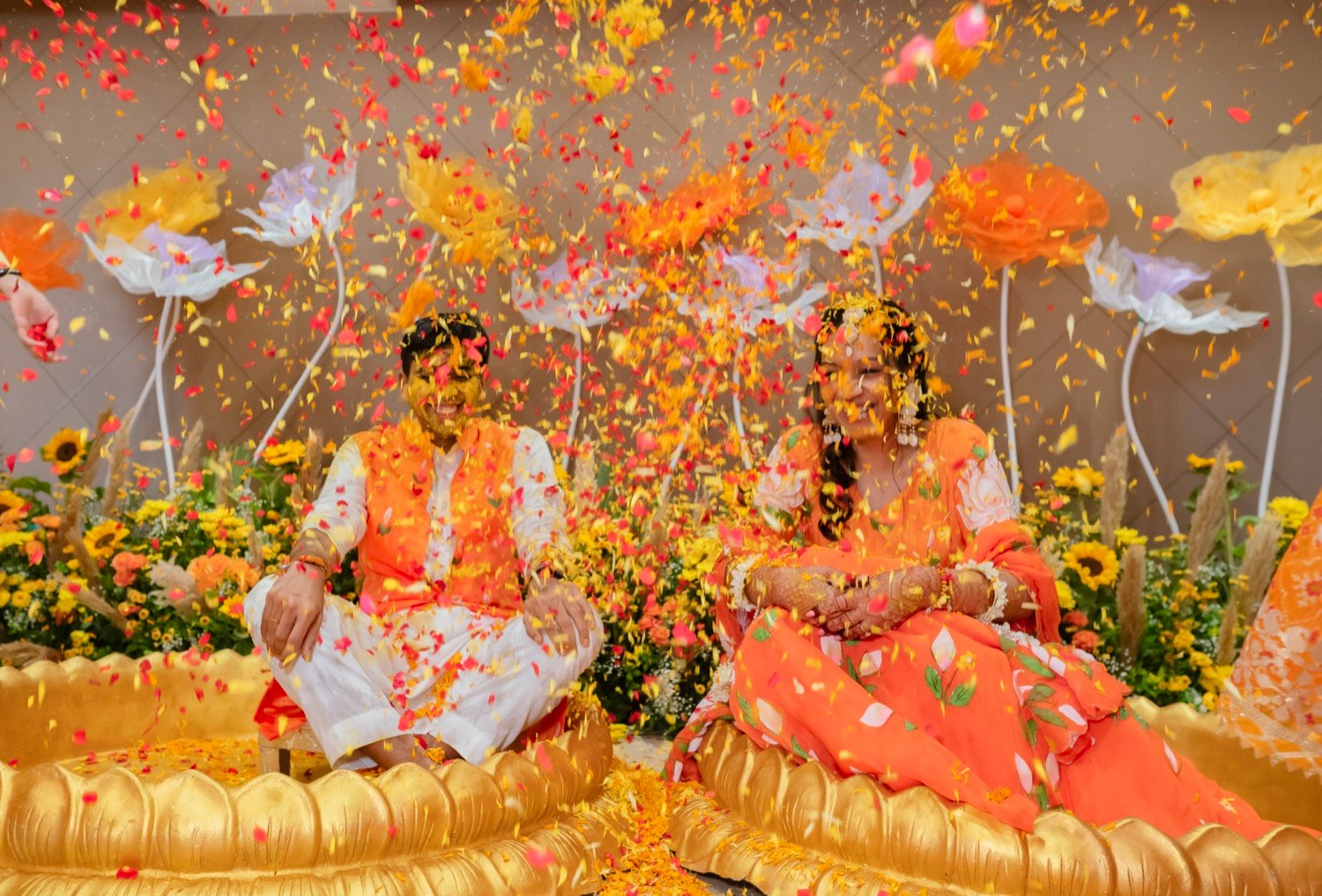 Achaman and Saumya — the haldi ceremony