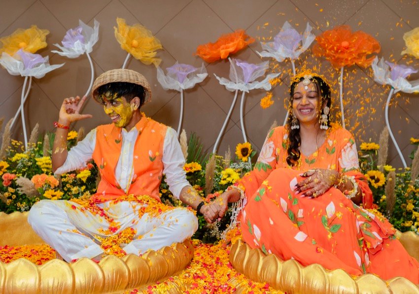 Achaman and Saumya — the haldi ceremony