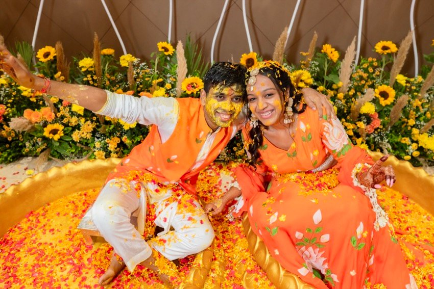 Achaman and Saumya — the haldi ceremony