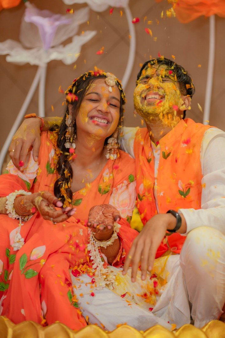 Achaman and Saumya — the haldi ceremony