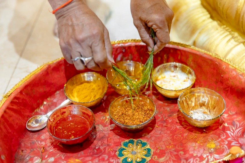 Achaman and Saumya — the haldi ceremony