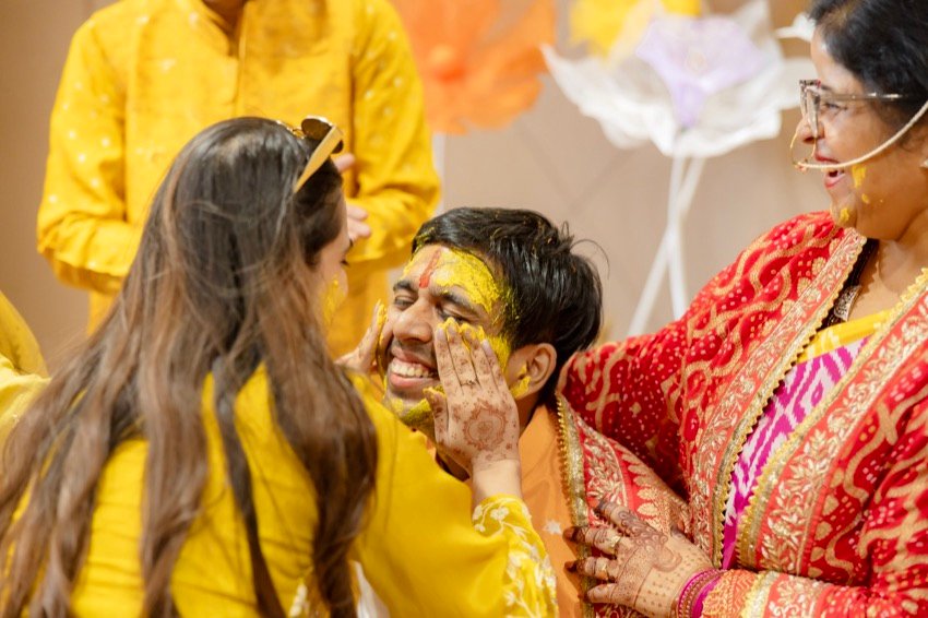 Achaman and Saumya — the haldi ceremony