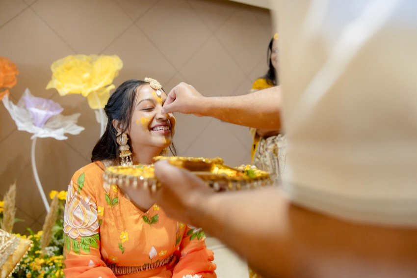 Achaman and Saumya — the haldi ceremony
