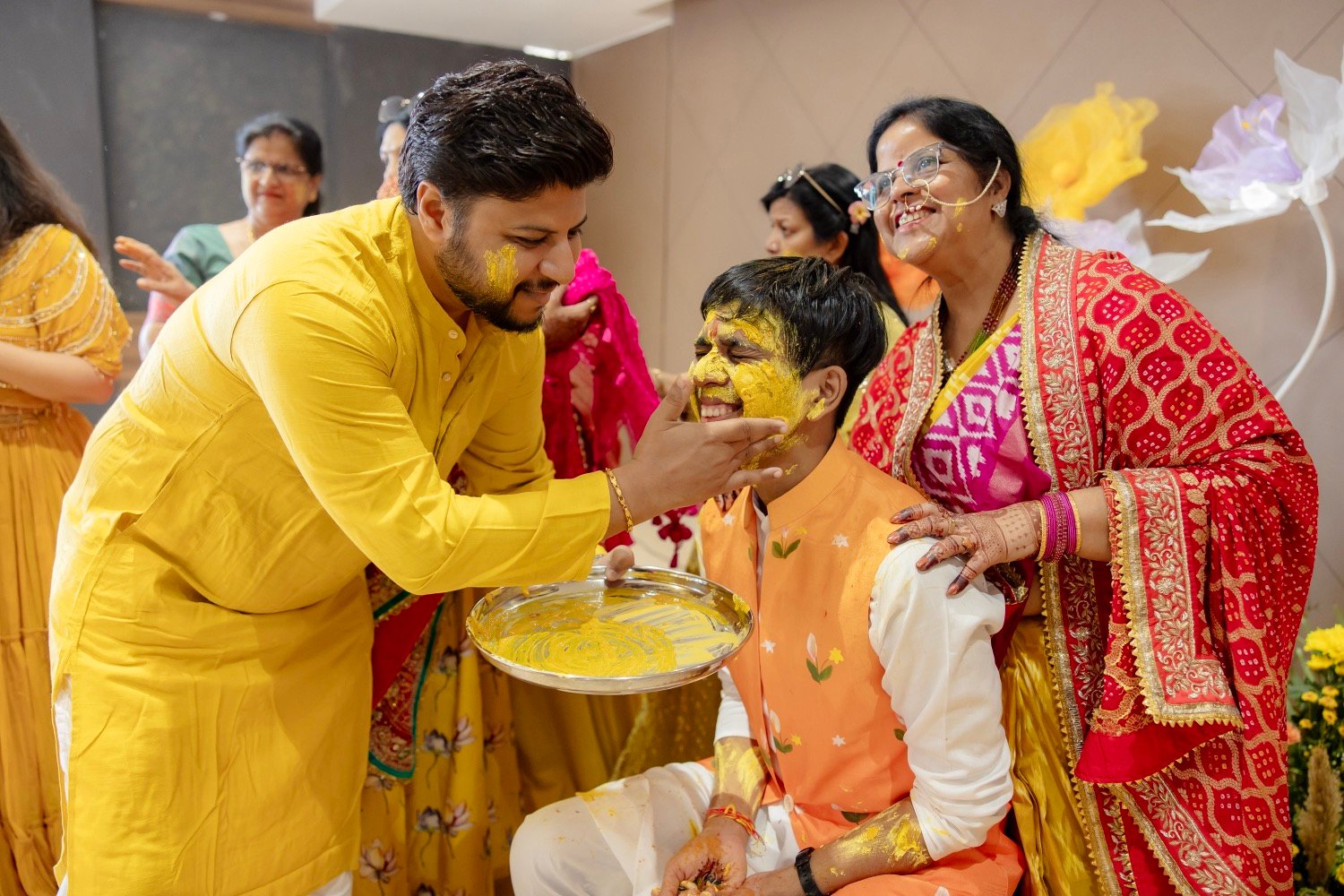 Achaman and Saumya — the haldi ceremony