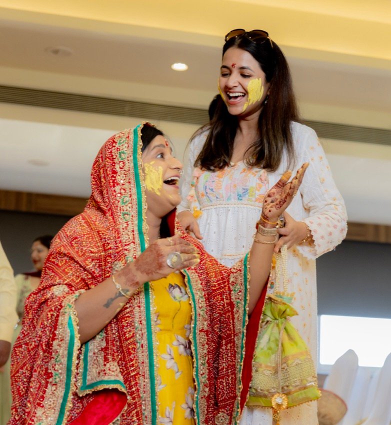 Achaman and Saumya — the haldi ceremony