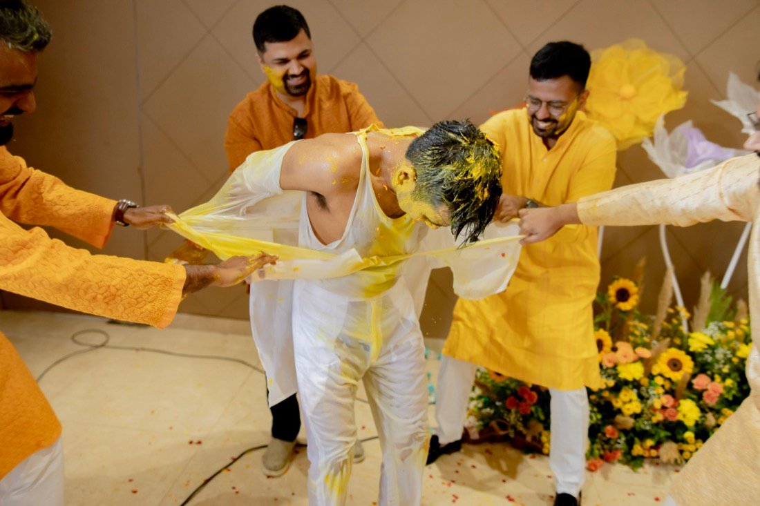 Achaman and Saumya — the haldi ceremony