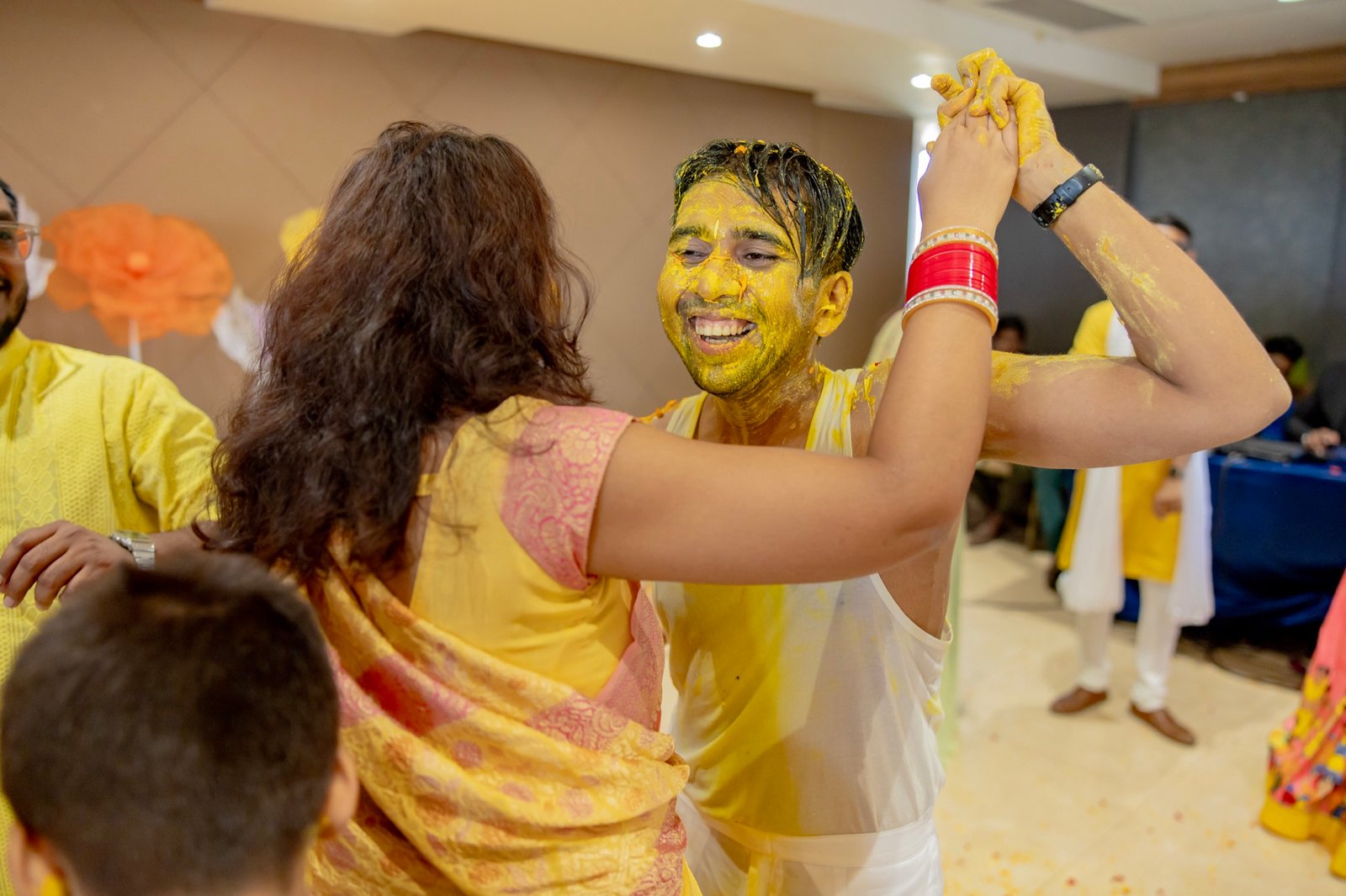 Achaman and Saumya — the haldi ceremony
