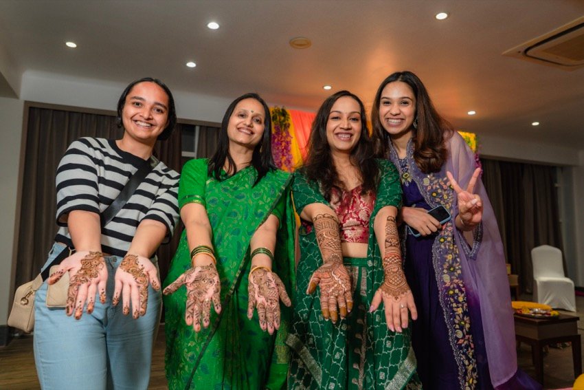 Achaman and Saumya — the mehendi