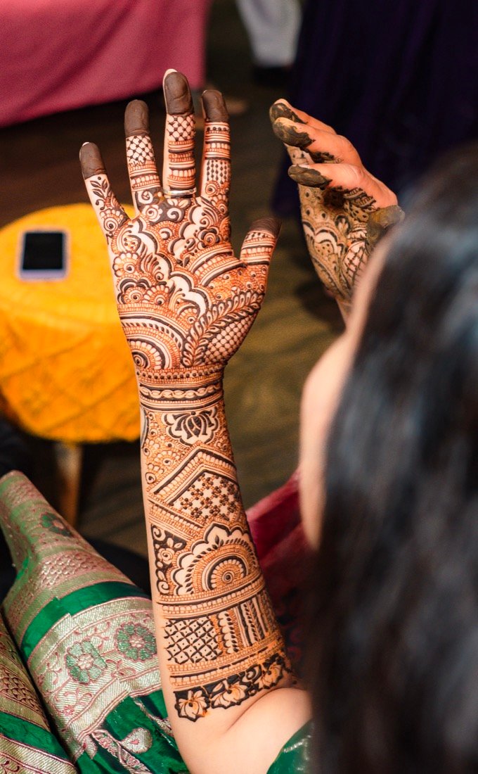 Achaman and Saumya — the mehendi