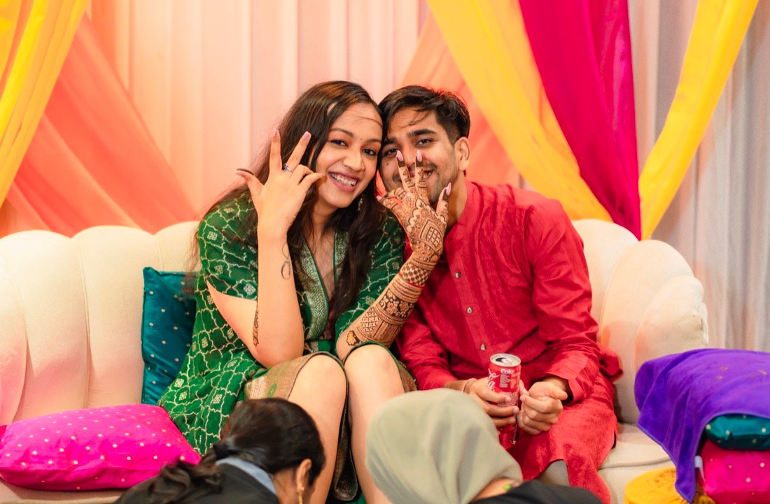 Achaman and Saumya — the mehendi