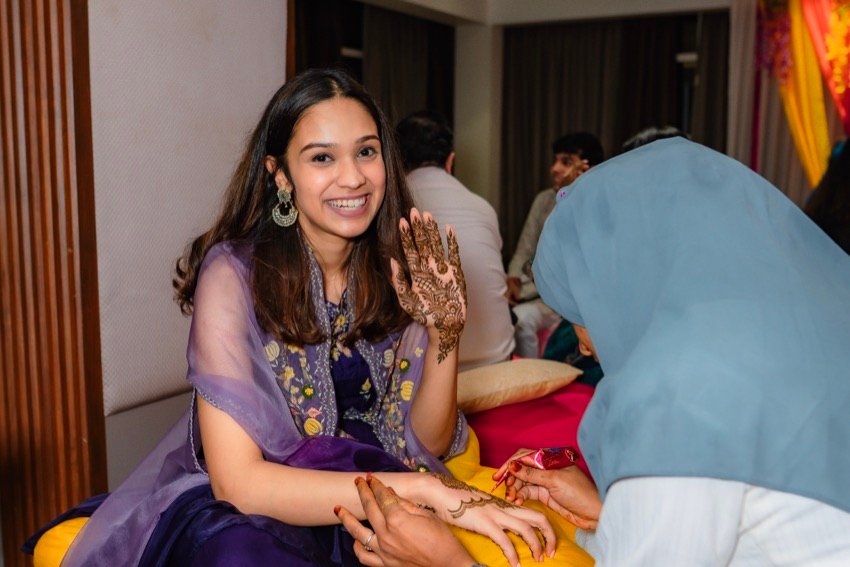 Achaman and Saumya — the mehendi