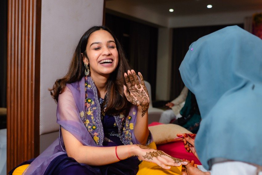 Achaman and Saumya — the mehendi