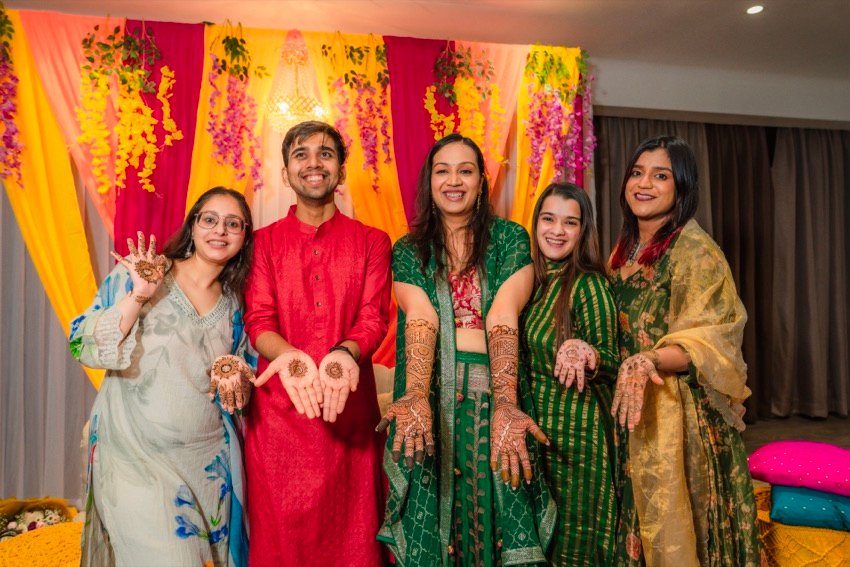Achaman and Saumya — the mehendi