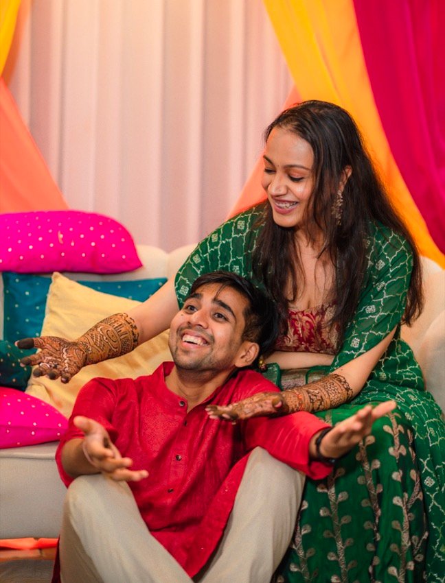 Achaman and Saumya — the mehendi