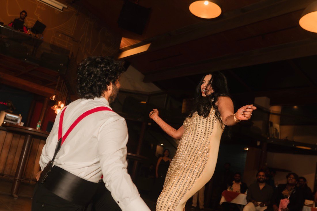 Guests dancing at the reception