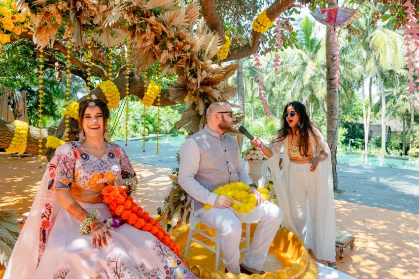 Bhavna and Przemo — the haldi ceremony
