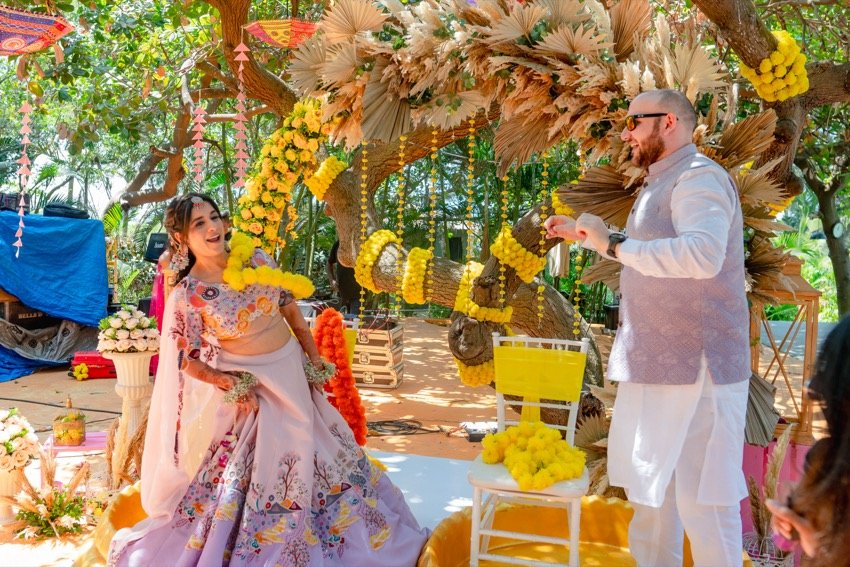 Bhavna and Przemo — the haldi ceremony