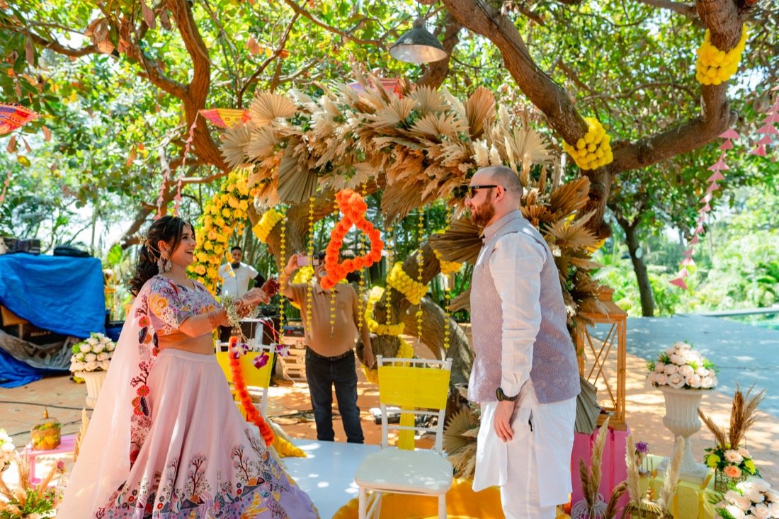 Bhavna and Przemo — the haldi ceremony