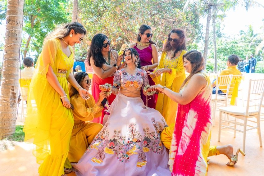 Bhavna and Przemo — the haldi ceremony