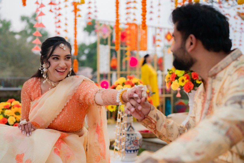 Shivani and Abhishek — the haldi ceremony