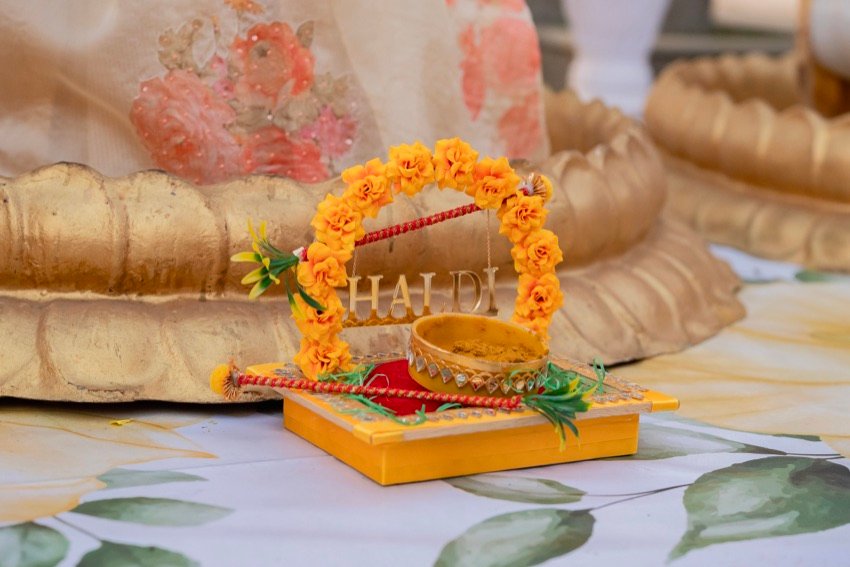 Shivani and Abhishek — the haldi ceremony
