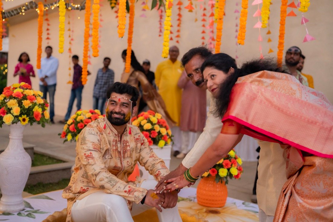Shivani and Abhishek — the haldi ceremony