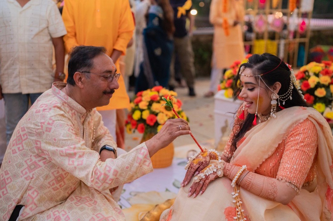 Shivani and Abhishek — the haldi ceremony
