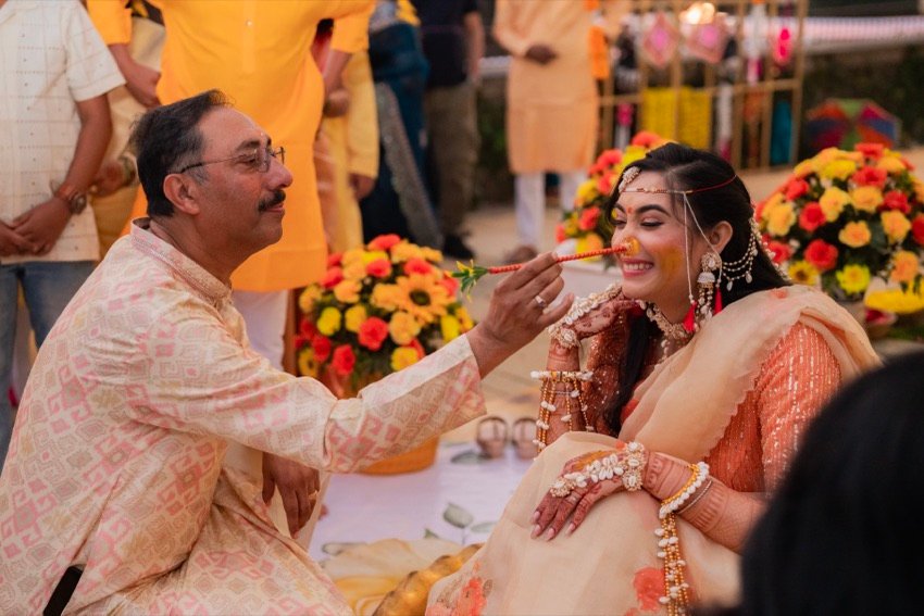 Shivani and Abhishek — the haldi ceremony