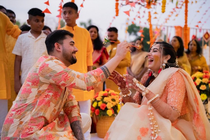 Shivani and Abhishek — the haldi ceremony