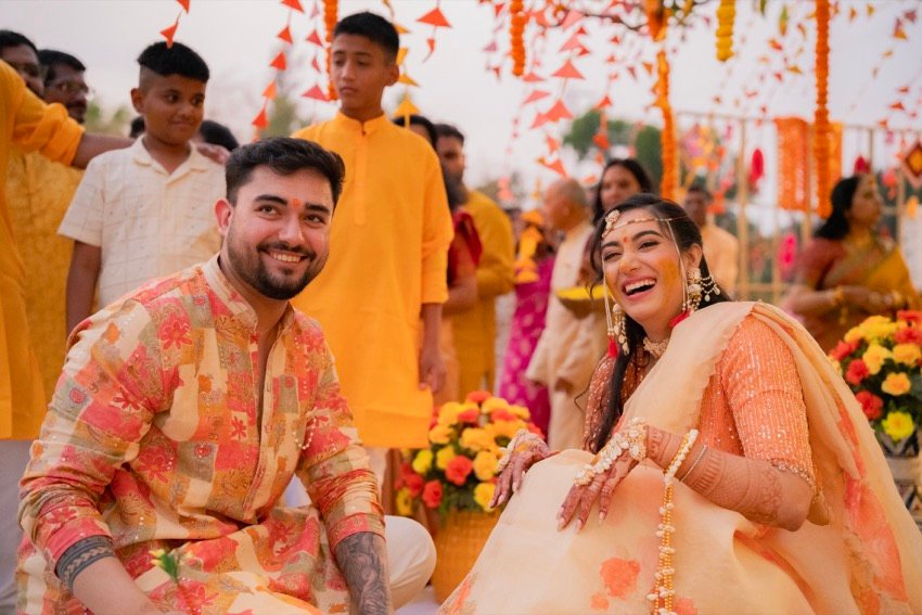 Shivani and Abhishek — the haldi ceremony