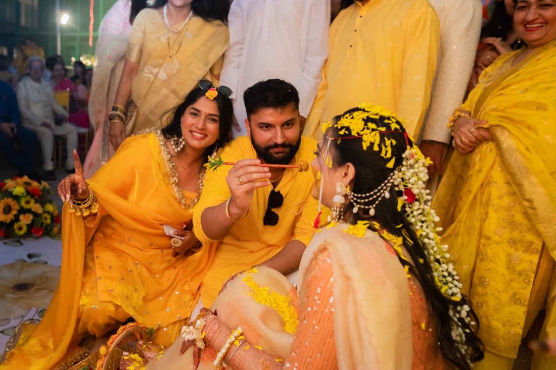 Shivani and Abhishek — the haldi ceremony
