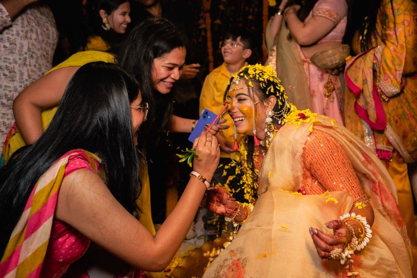 Shivani and Abhishek — the haldi ceremony