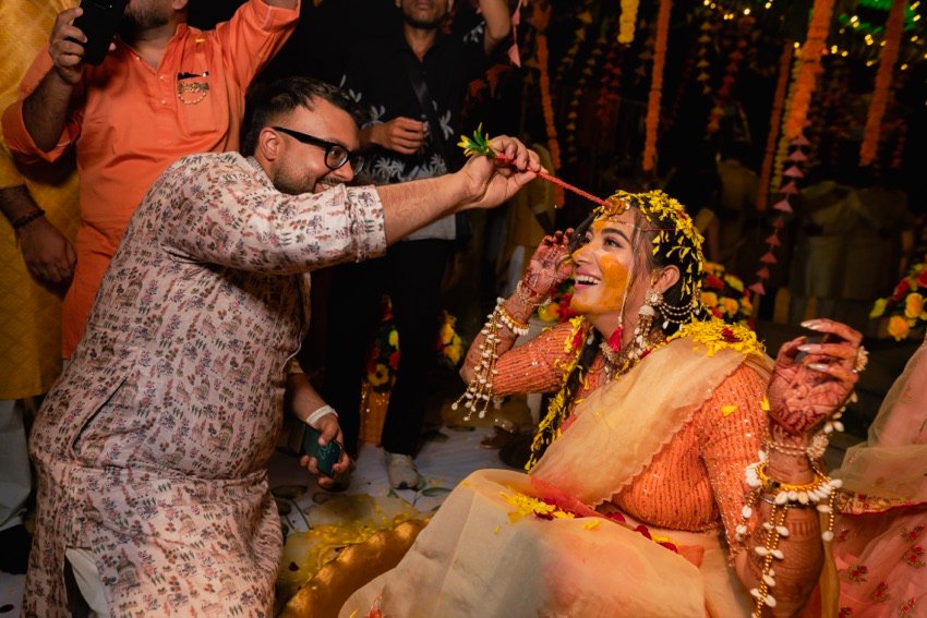 Shivani and Abhishek — the haldi ceremony