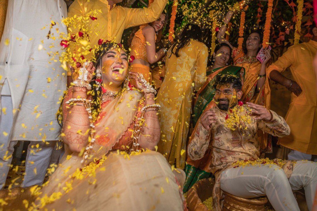 Shivani and Abhishek — the haldi ceremony